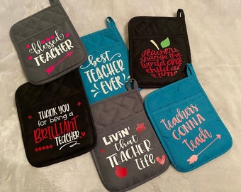 Funny potholder, Teacher Gift, Hotpad Gift, Kitchen Decoration, Christmas Gift, Housewarming Present, Teacher Appreciation Gift