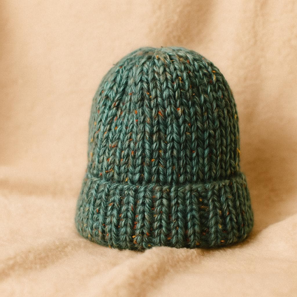 Handmade Chunky Knit Beanie Multicolor Speckled Blue Winter Fall Handcrafted Hat Handmade Chunky Knit Beanie: Multicolored Cozy Knit Hat - Etsy main image 2