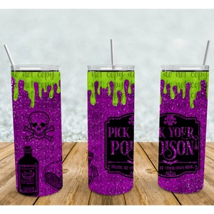 Pick Your Poison 20oz Personalized Halloween Tumbler; Halloween Pick Your Poison Tumbler