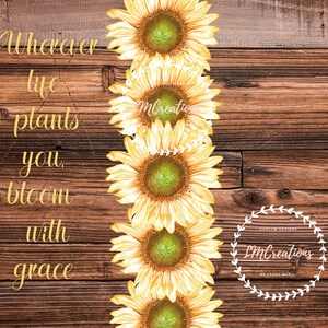 Wherever life plants you, bloom with grace 20oz Skinny Straight Tumbler Wrap Digital Download PNG Sublimation