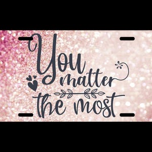 Personalized Custom Novelty Front License Plate, Decorative Auto Tag, Wall Decor, Sign, You Matter The Most License Plate, Motivational