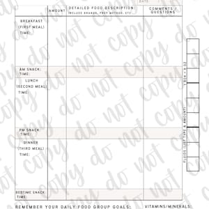 Bariatric Meal Plan, Grocery Shopping & Meal Plan, Healthy Eating, Weight Loss Visual, Bariatric Gastric Bypass, Bariatric Diet Printable