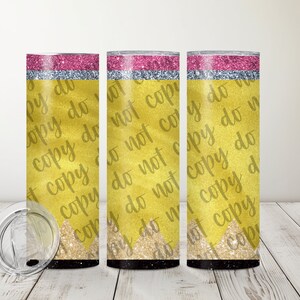 Glitter Pencil 20oz Skinny Tumbler, Personalized Pencil Tumbler, Teacher Appreciation, Personalized Pencil Tumbler Glitter, School Pencil