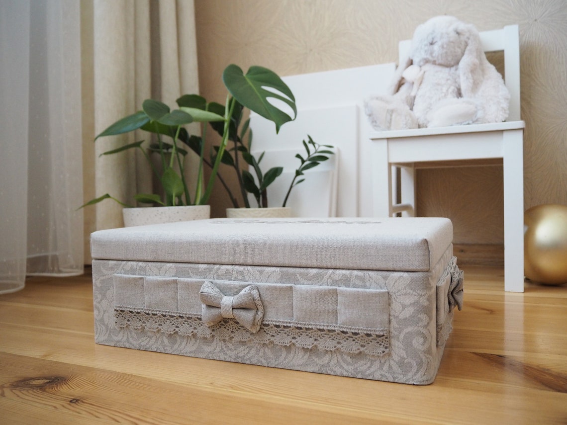 Personalised Handmade Wooden Linen Keepsake Box Baby Toddler Etsy