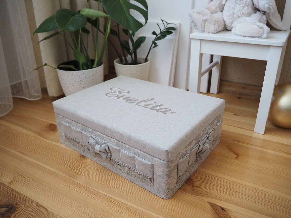 Personalised Handmade Wooden Linen Keepsake Box Baby Toddler Etsy