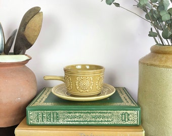 Vintage Tams Soup Bowls Moss Green 1970s Retro Dining Table