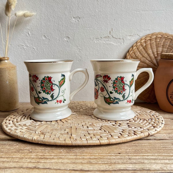 Pair of 1990s Vintage Hornsea Pottery Tankard Mugs