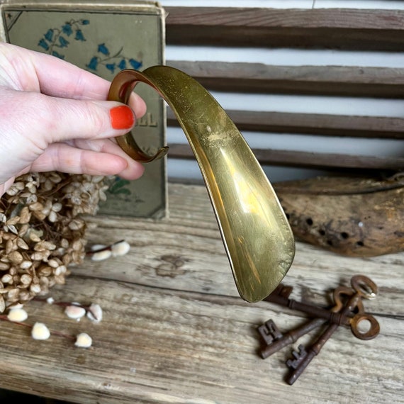 Antique Solid Brass Shoe Horn Gem