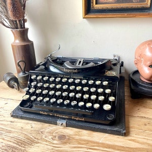 The Good Companion Typewriter by Imperial Black with Ivory Coloured Keys circa 1930s