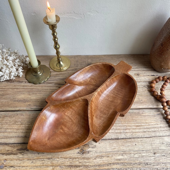 Carved Teak Leaf Serving Plates Carved Teak Leaf Serving Plates