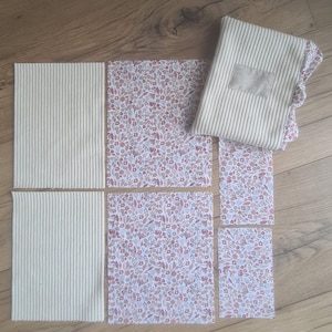 Kit couture Prêt à coudre Pochette à liseuse ou livre en velours côtelé personnalisée avec inscription