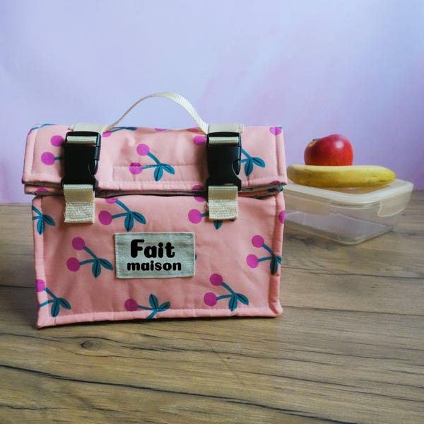 Insulated Lunch Bag - Personalized Lunch Kit - Coated Cotton Lunch Box Bag