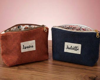Personalized Velvet Pouch - Pen & Makeup Case - Organizer Bag Pouch (3 sizes)