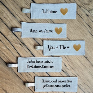 Marcador de regalo del Día de la Madre, gracias señora atsem o niñera en lino y algodón con presupuesto personalizado