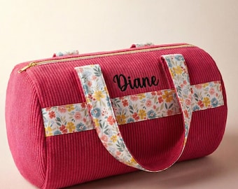 Large Fabric Duffel Bag – Handmade Bowling Travel Bag – French Craftsmanship Fashion Accessory – Chtipops
