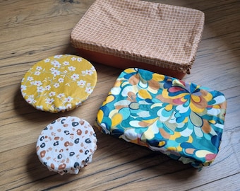 Coprivivande riutilizzabile in cotone rivestito per ciotole e piatti