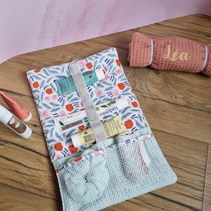 Pochette rangement multi usages personnalisée en nid d'abeille pour câbles ou produits de beauté