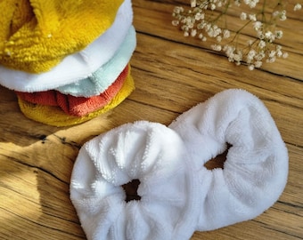 Juego de 2 o 4 puños, pulseras, coleteros para muñecas o cabello lavables y reutilizables en esponja de bambú, colores a elegir