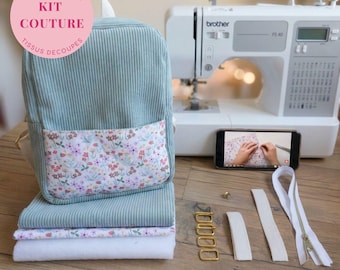 DIY Sewing Kit for a Children's Corduroy Backpack – Ready to Sew with Pre-Cut Fabrics – Perfect Gift for a New Baby or Birthday