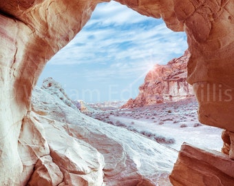 Sunlight through Canyon Photo, Valley of Fire print, Las Vegas wall art, Canyon Photo, Aperture