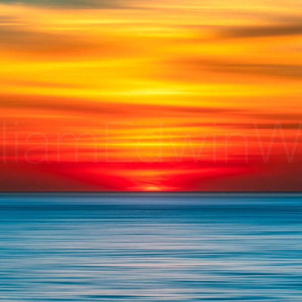 Brilliant Colors Sunset Photo Abstract Wall Art Imperial Beach Sunset photo San Diego Sunset Red Yellow Blue bright colorful print