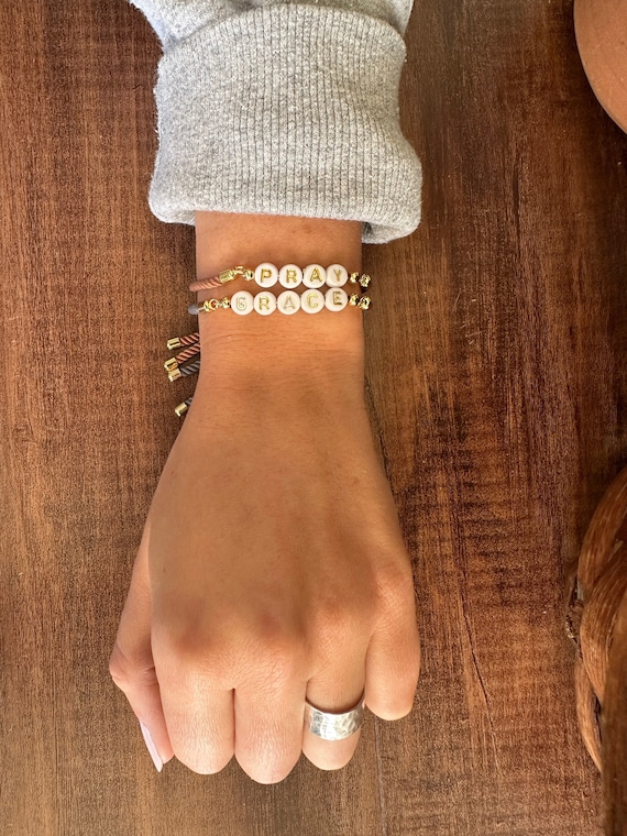 Custom Name Slider Bracelet • Personalized Nylon Cord Bracelet