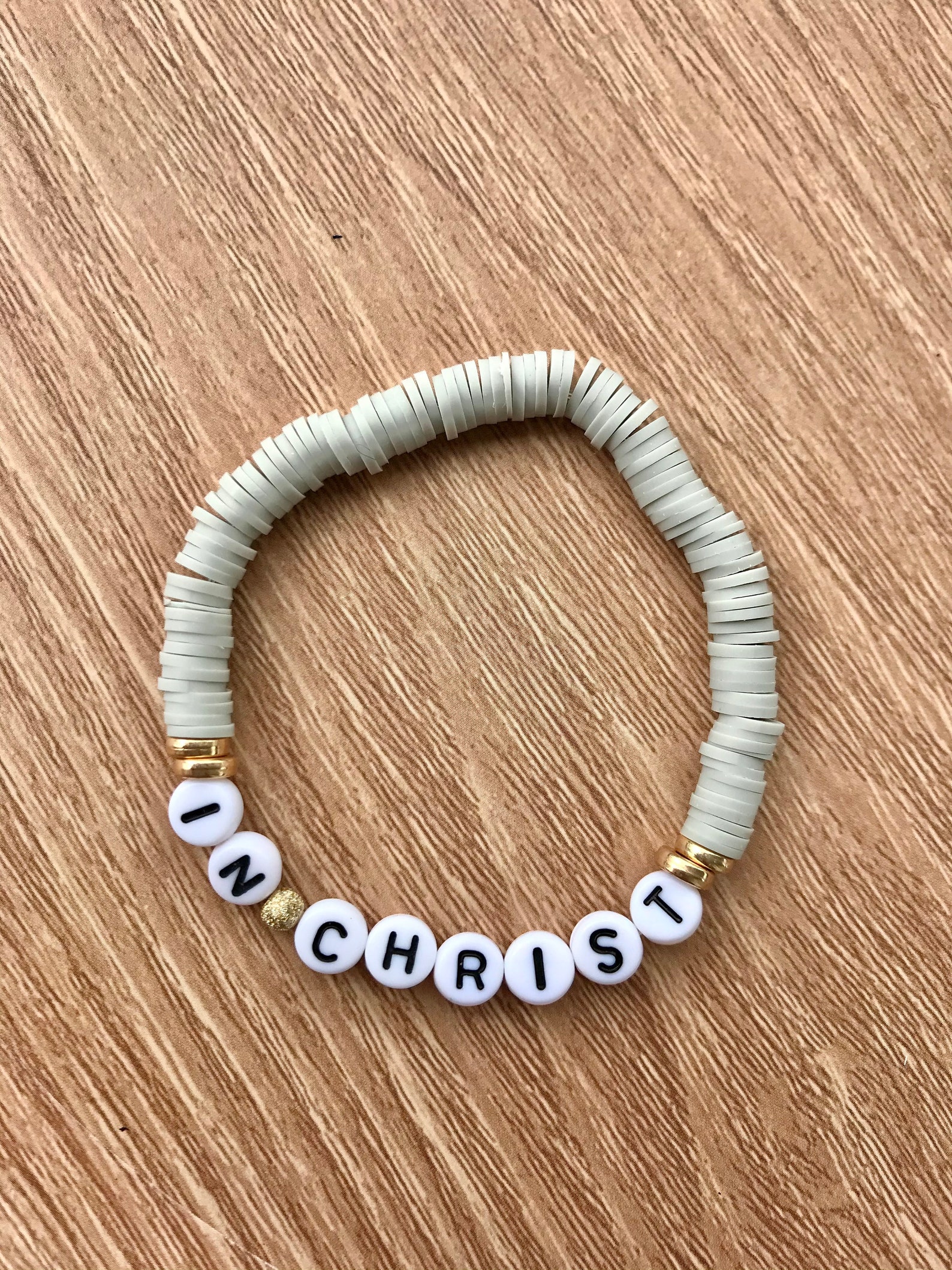 Christian Jewelry Bracelet Custom Word Bracelet Heishi Etsy