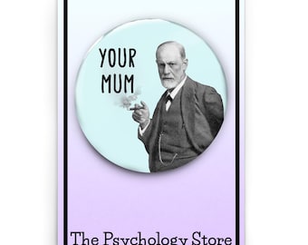 Pin de Freud / Broma de tu mamá / Regalo de psicología para estudiantes, profesores, profesores, psicólogos, terapeutas, investigadores, psicodinámica, divertido