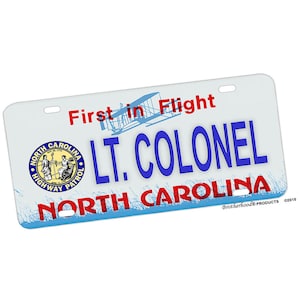 NC State Highway Patrol &quot;Lt. Colonel&quot; w/ Trooper Patch License Plate Gift | Highway Patrol Gifts | Highway Patrol Support Gifts / NC Trooper