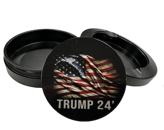 Metal Tin for ZYN Pillow Pouches Full Color Design Trump 2024 Snus Container Nicotine Pouch Holder ZIN Tin Gift