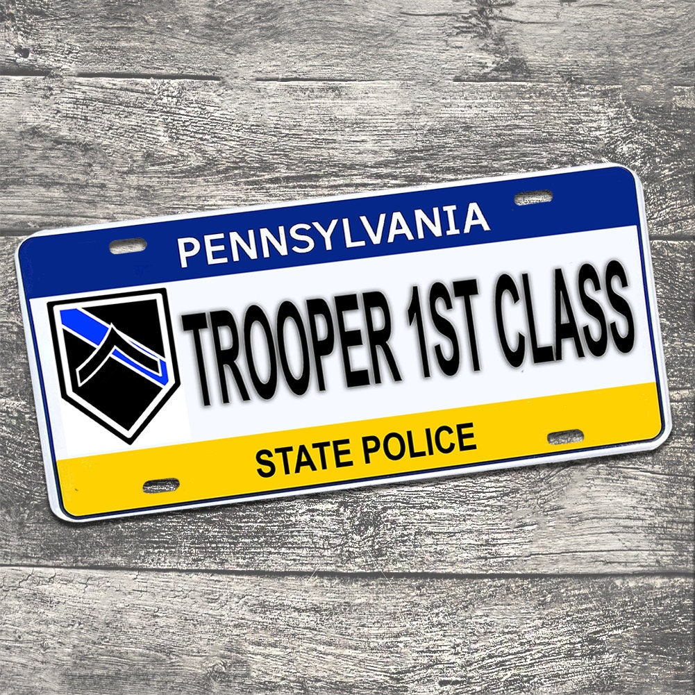 PA State Polizei Lizenzschild | Trooper Erste Klasse Vanity Tag Anhänger