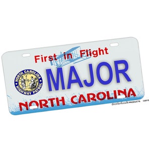 NC State Highway Patrol &quot;Major&quot; w/ Patch License Plate Tag Gift | Highway Patrol Gifts | Highway Patrol Support Gifts / NC Trooper