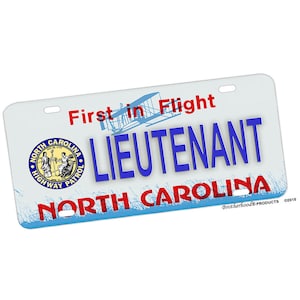 NC State Highway Patrol &quot;Lieutenant&quot; w/ Patch License Plate Tag Gift | Highway Patrol Gifts | Highway Patrol Support Gifts / NC Trooper