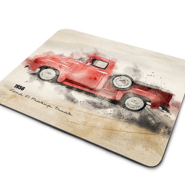 Old Ford F1 Classic Pick Up Truck Thin Rubber Backed Square Mouse Pads for Gaming Computer Laptops Notebooks Desks | Old Ford Truck Mousepad