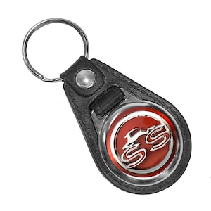 SS Impala Deer Compatible with Chevrolet Chevy 1960&#39;s Reproduction Car Company Garage Round Keychain Key Holder Key Ring for Men and Women