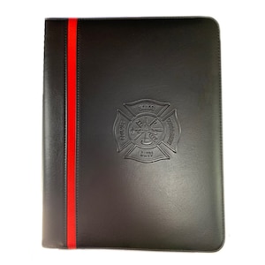 Firefighter Maltese Cross Thin Red Line Firefighters Portfolio Padfolio | Firefighter Prayer Print Thin Red Line Decal | Firefighter Gift