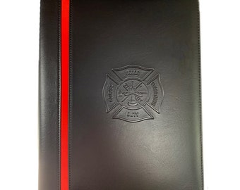 Firefighter Maltese Cross Thin Red Line Firefighters Portfolio Padfolio | Firefighter Prayer Print Thin Red Line Decal | Firefighter Gift