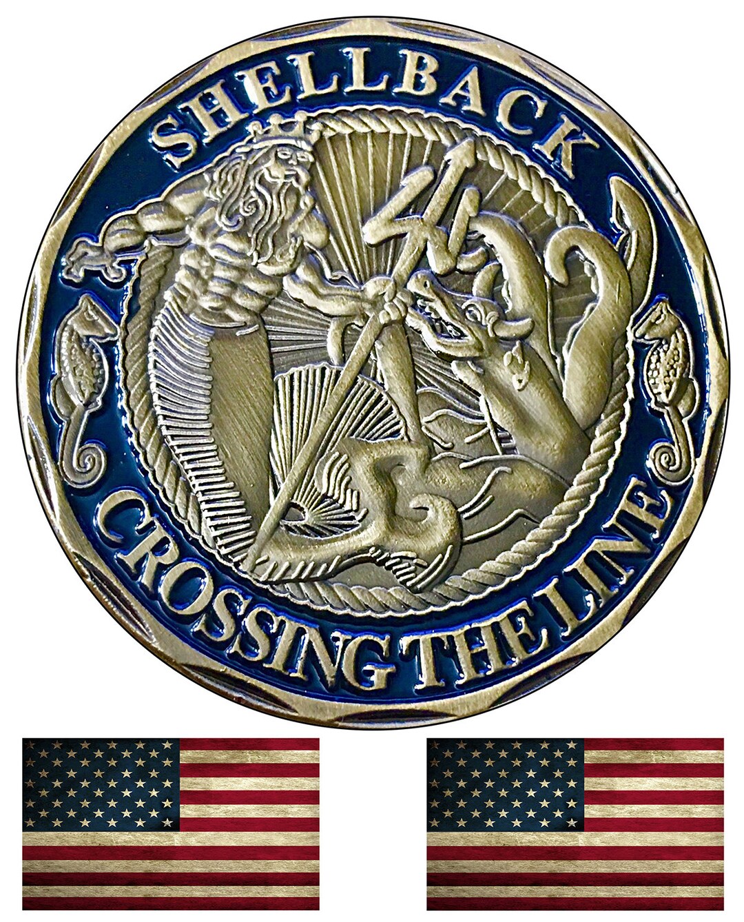 Shellback Crossing the Line Sign Ad Old Vintage Round Garage Sign Metal ...