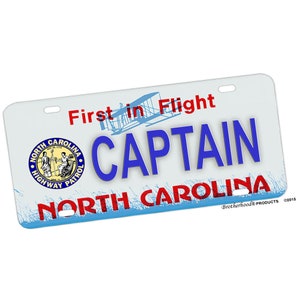 NC State Highway Patrol &quot;Captain&quot; w/ Patch License Plate Tag Gift | Highway Patrol Gifts | Highway Patrol Support Gifts / NC Trooper