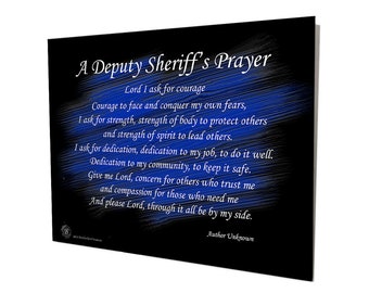 Deputy Sheriff's Prayer Aluminum Police Wall Decor | Police Officer Gifts | Cool Sheriff Gifts | Unique Gifts For a Deputy | Sheriff Gift