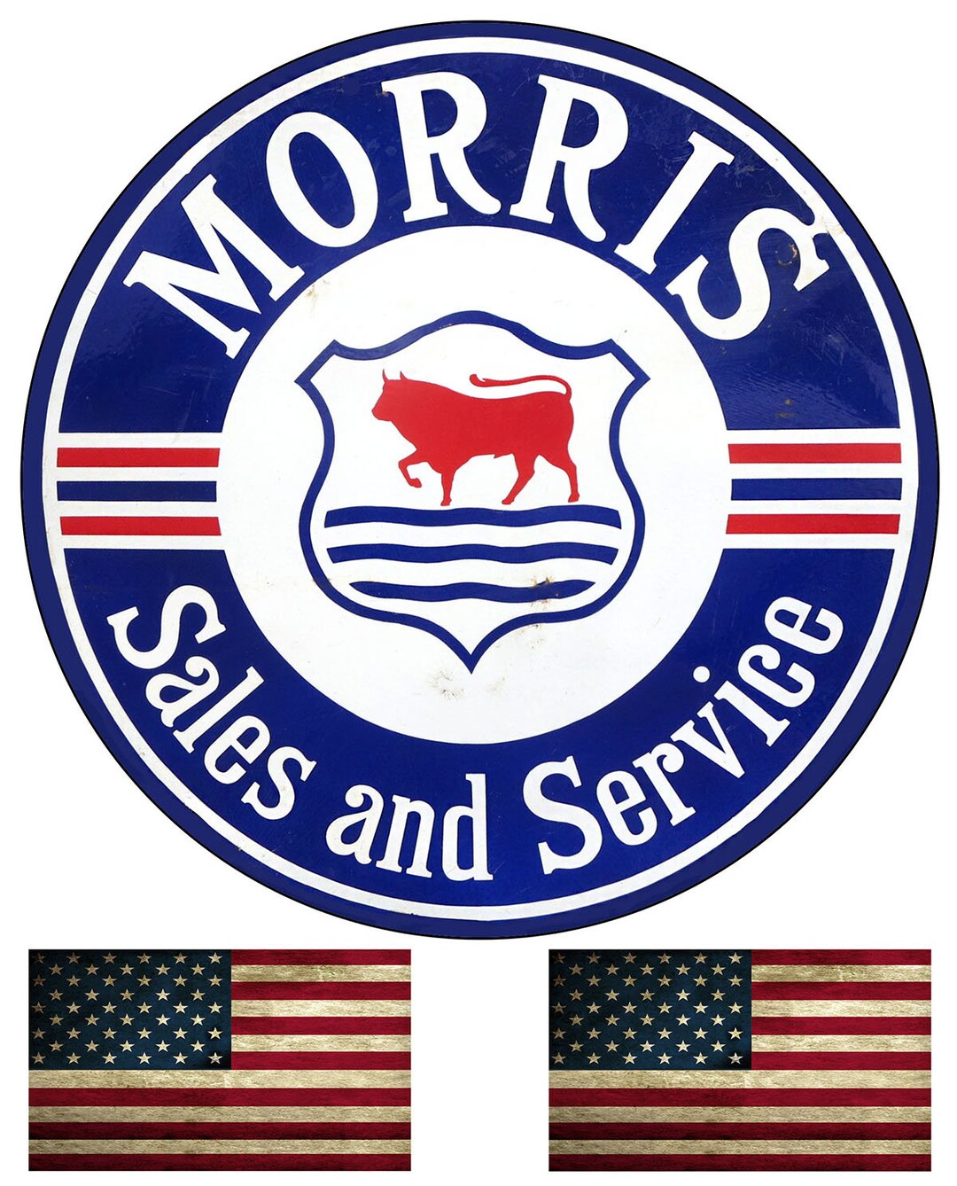 Morris Sales and Service Garage Sign Metal Garage Vintage Etsy