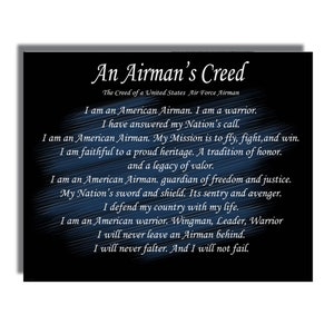 Air Force Airman&#39;s Creed Metal Wall Decor | Airman&#39;s Creed Wall Art | Air Force Gifts | Airman Gift | USAF Gift