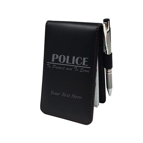 Bloc-notes personnalisé de la police avec stylo, nom personnalisé