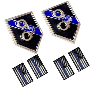 Thin Blue Line Handcuff Pin| Police Handcuff Pin | Police Officer Gift | Back The Blue | Blue Lives Matter | Thin Blue  Flag Decals