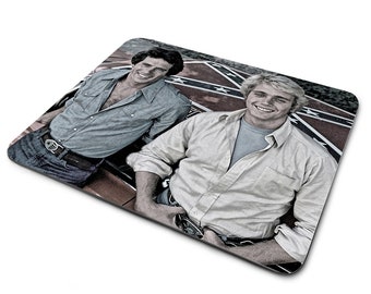 Dukes of Hazzard Bo and Luke Duke Mouse Pad Gift | Artistic PC Gaming Mouse Pad | PC Mouse Pad | Cool Mousepad | Vintage TV Show Mousepad