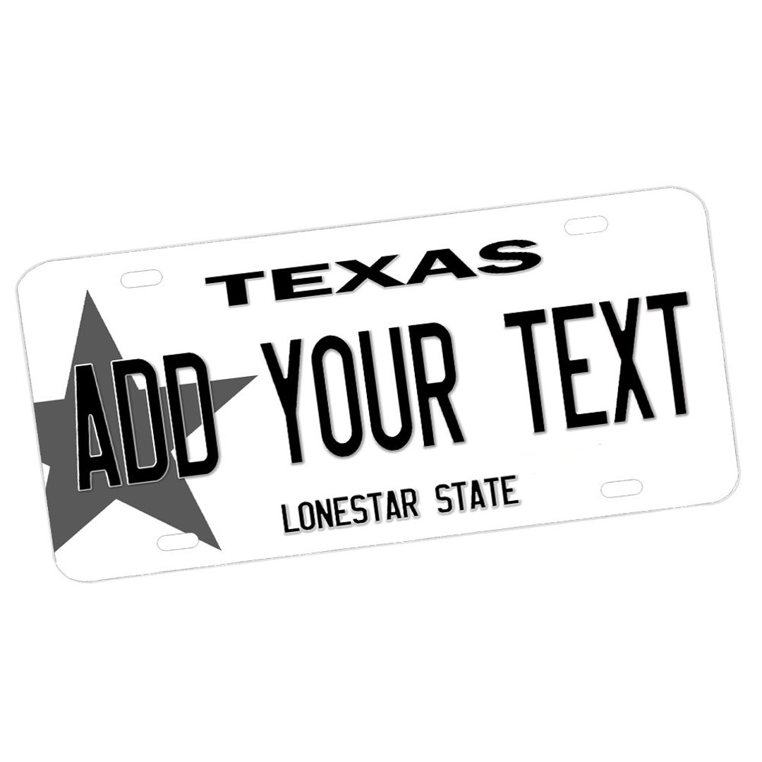 Texas Custom Novelty Vanity License Plate / Metal Sign / Cars Etsy