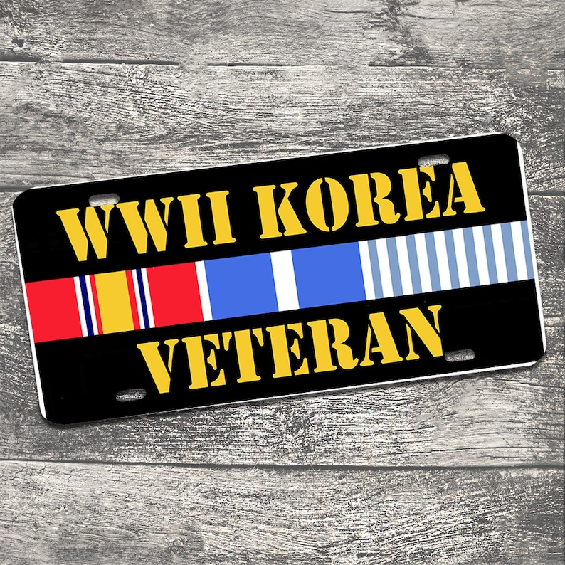 World War II Korea Veteran Vanity License Plate Military Etsy