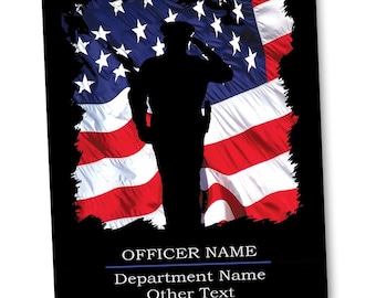 Personalized Police Officer Wall Decor | American Flag, Retirement Gift