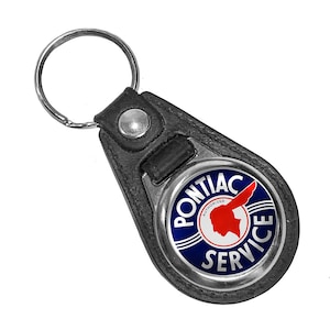 Pontiac Chief Authorized Approved Service Insignia Vintage Style Round Keychain Key Holder Key Ring for Men Heavy Duty Car Keyring for Women