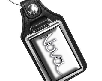1969 Compatible with Chevrolet Nova Emblem Design Tuxedo Black Keychain Key Holder Key Ring for Men Heavy Duty Car Keyring for Men and Women